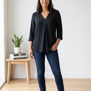 Chic Black V-Neck Women's Blouse size L BUNDLE and save